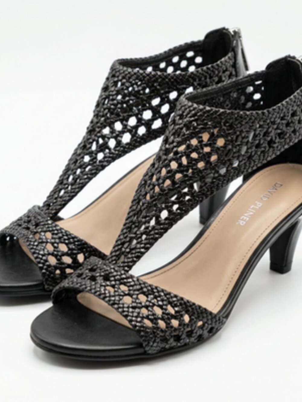 Donald J. Pliner Vida Leather Open Toe Heeled Ankle Sandals In Black Sz 9.5M